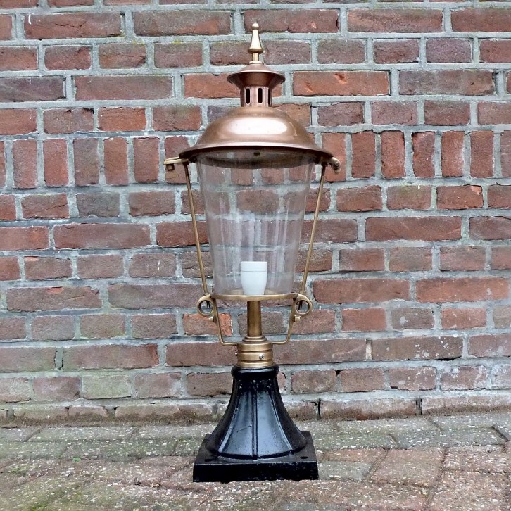 E223. Groenlo + copper lantern round 60. Height: 80 cm